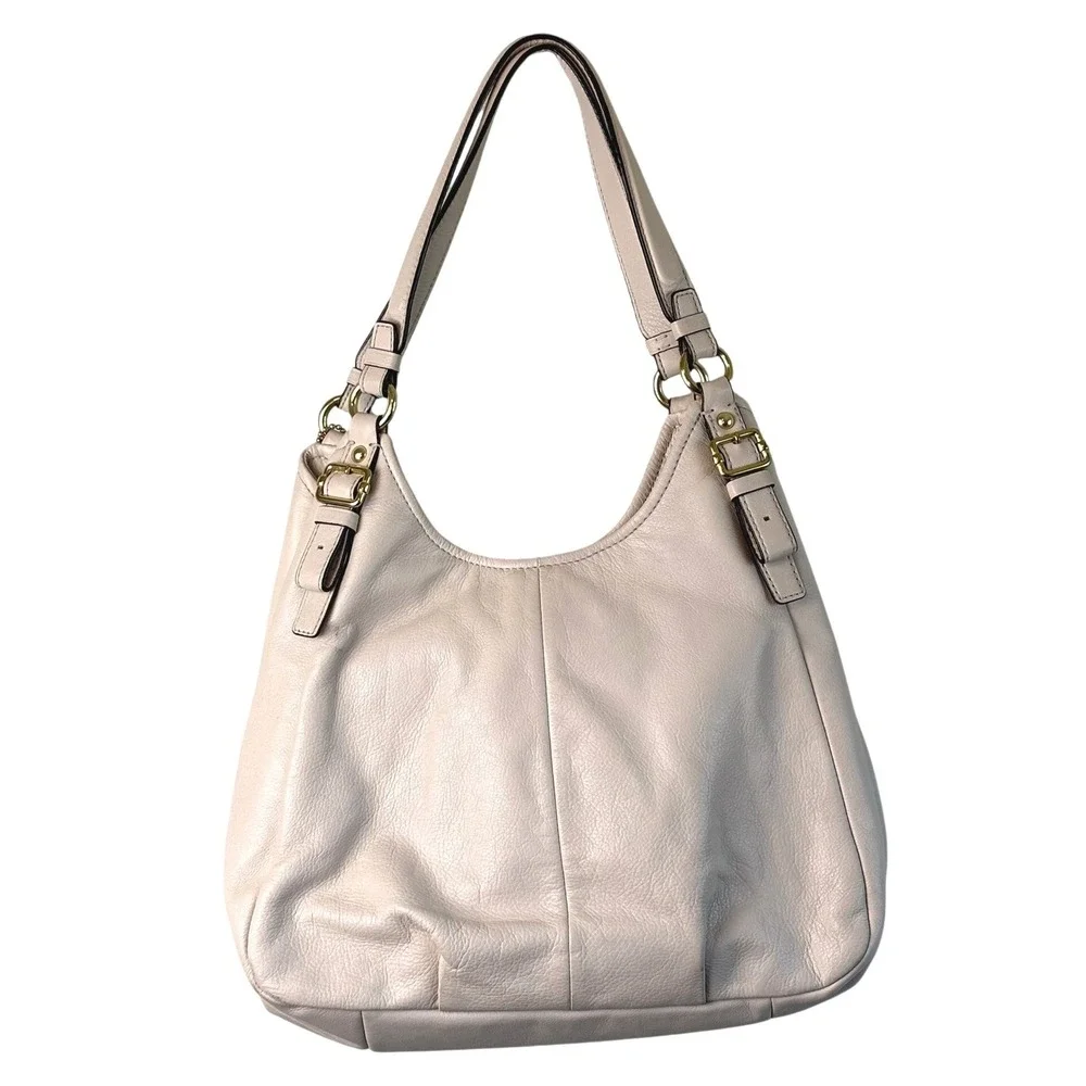 Coach Hobo Shoulder Bag Cream Womens Large Madison Maggie 16503 Leather